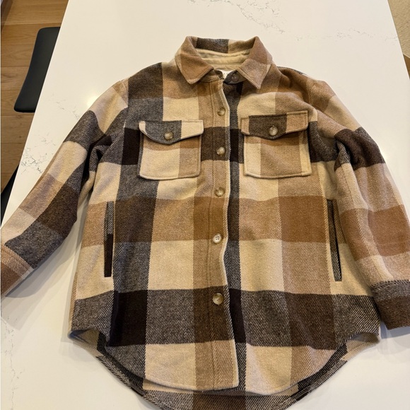 Plaid Button-Up Shacket - Picture 1 of 3